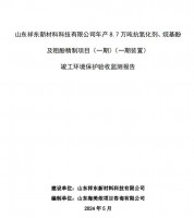 山東祥東新材料科技有限公司年產(chǎn)8.7萬噸抗氧化劑、烷基酚及粗酚精制項目(一期)(一期裝置)竣工環(huán)境保護驗收監(jiān)測報告